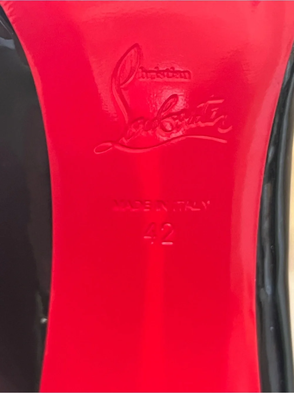 Christian Louboutin Hot Chick 100 Black Patent Leather Stiletto with Red Sole